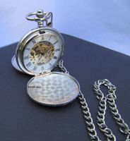 Neue mechanische Taschenuhr Silber Gold