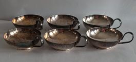 6er Set stilvoll Vintage Spring Glacé- Eisschalen Versilbert
