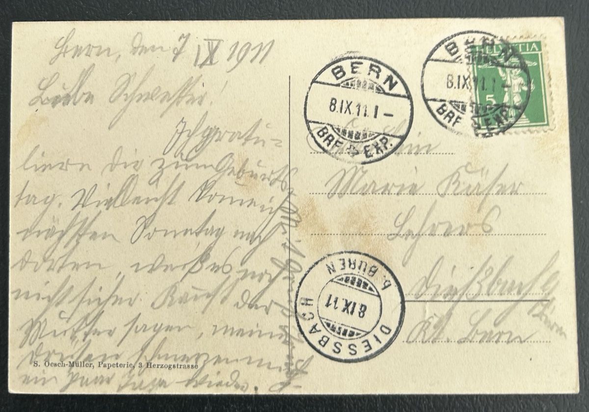 Cartoline postali: Bern Beundenfeld Herzogstrasse – Usato da Horw venduto da Tellbub 1
