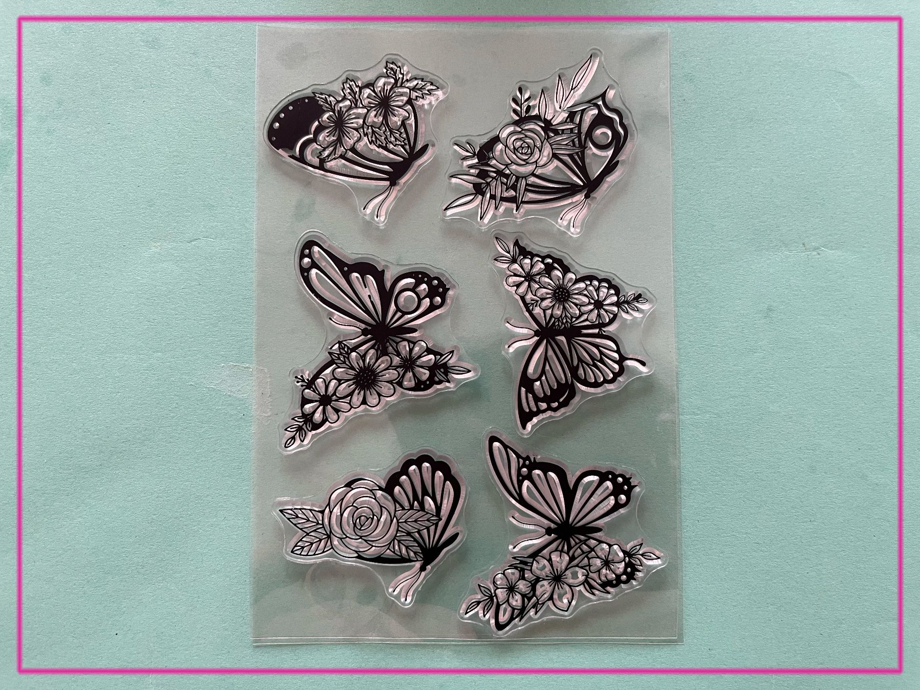 Timbri: Schmetterlinge mit Blumen  - Silikonstempel – Nuovo e nell'imballaggio originale da Frenkendorf venduto da jazzplatten