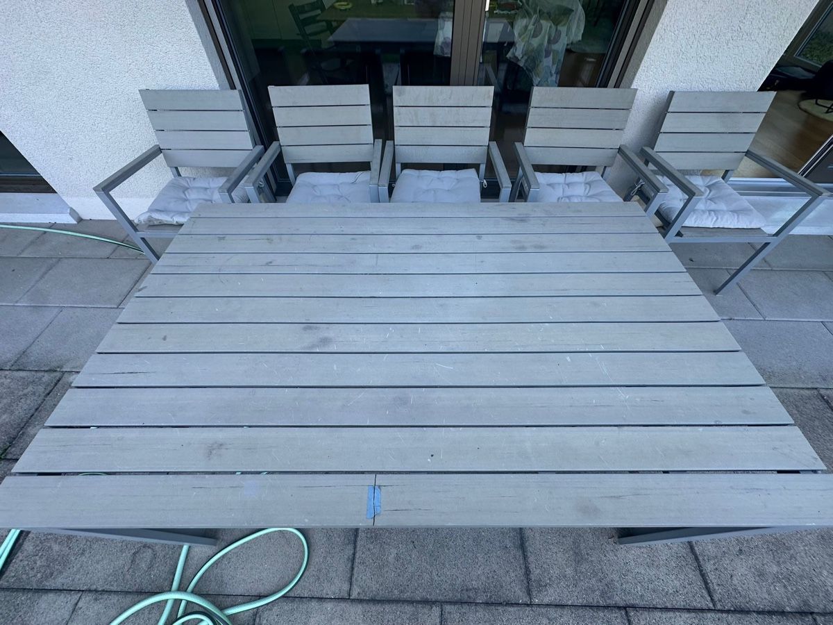Tavoli: IKEA Gartentisch mit 6 Stühlen Outdoor Set grau – Usato da Küsnacht ZH venduto da rkaramanian 1