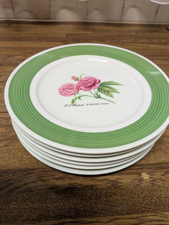 6 Stk. Hutschenreuther Teller mit Rosenmuster, Top Zustand! (Gebraucht ...