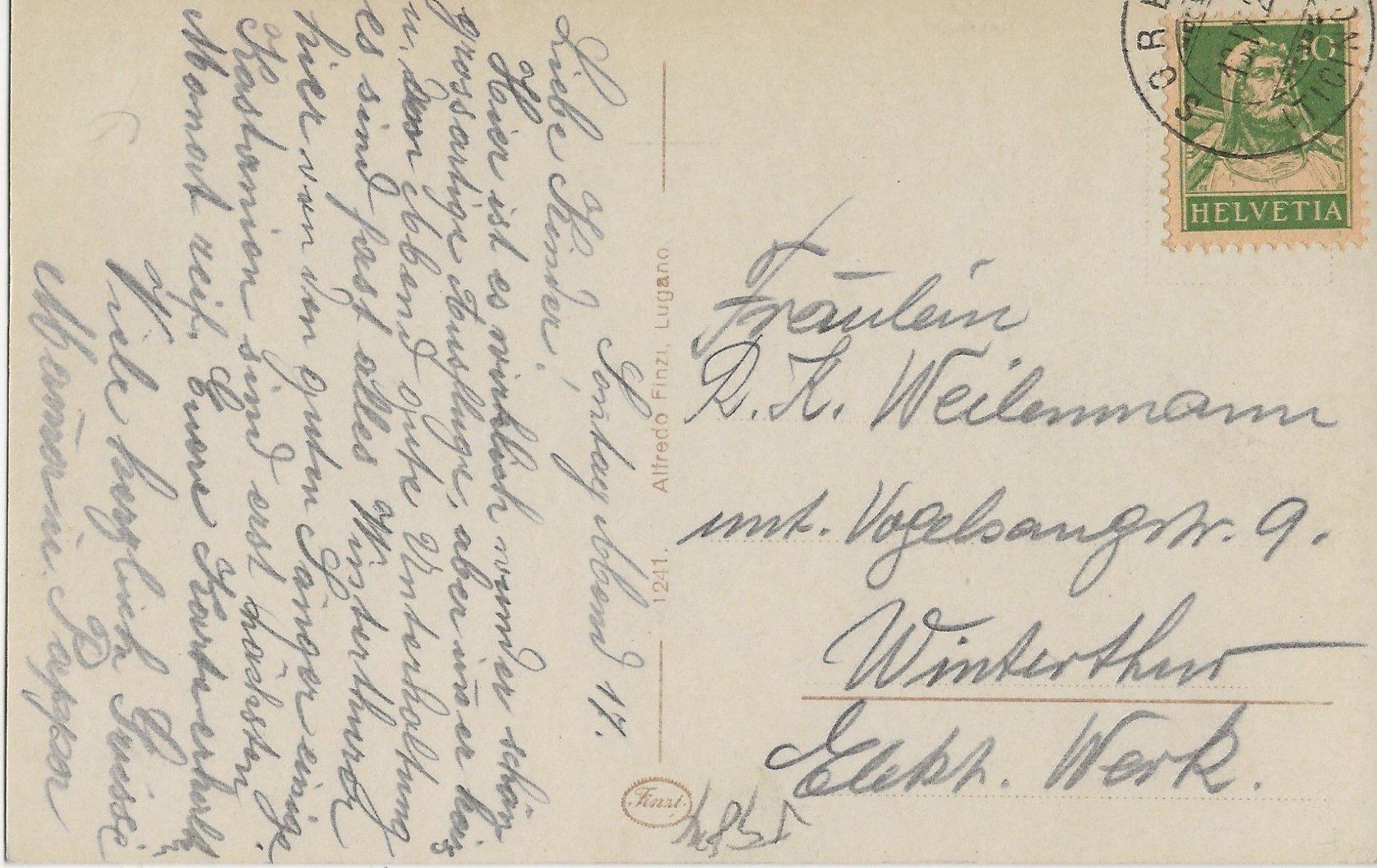 Ansichtskarten: Sorengo, 1917 – Gebraucht aus Frauenfeld von Merk52 1