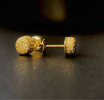 Gold Ohrstecker Zirkonia besetzt neuwertig 21karat v.