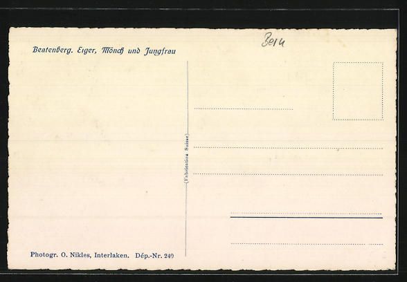 Cartoline postali: Beatenberg, Teilansicht, Eiger, Mönch u – Usato da Berlin venduto da bartko-reher 1