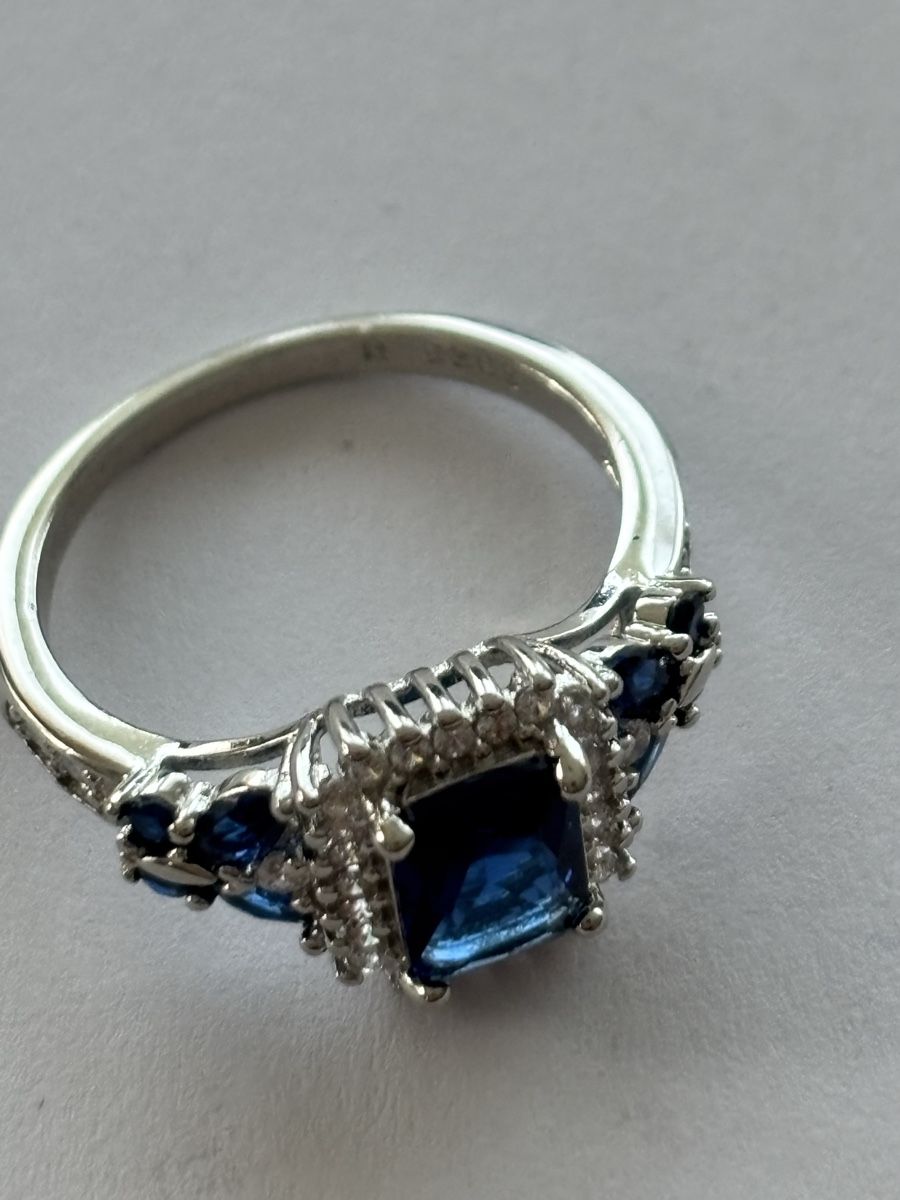 Anelli: Wunderschoener Ring Silber 925 mit  blauem Stein – Usato da Langnau am Albis venduto da flusspflege 4