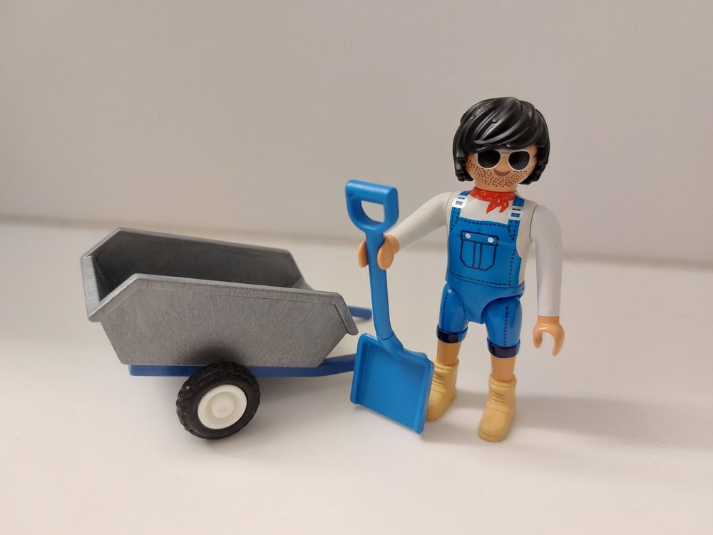 PLAYMOBIL Figur Mann in Overall mit Schubkarre Kaufen auf Ricardo