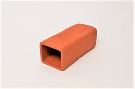 2 Stück - 15 x 6 cm Tonhöhle eckig terra *Ausverkauf*