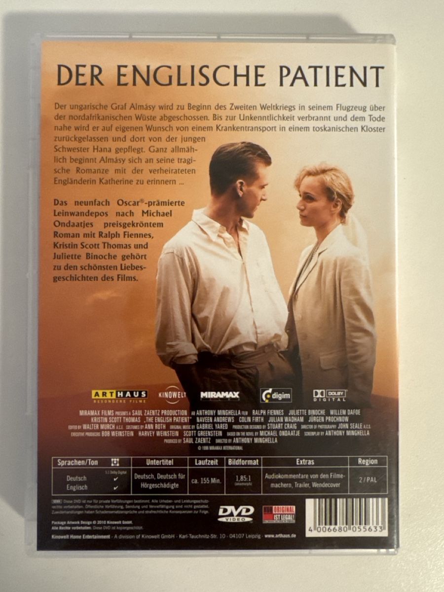 Tutti i DVDs: Der Englische Patient - DVD – Usato da Bülach venduto da sunshiine_ 1