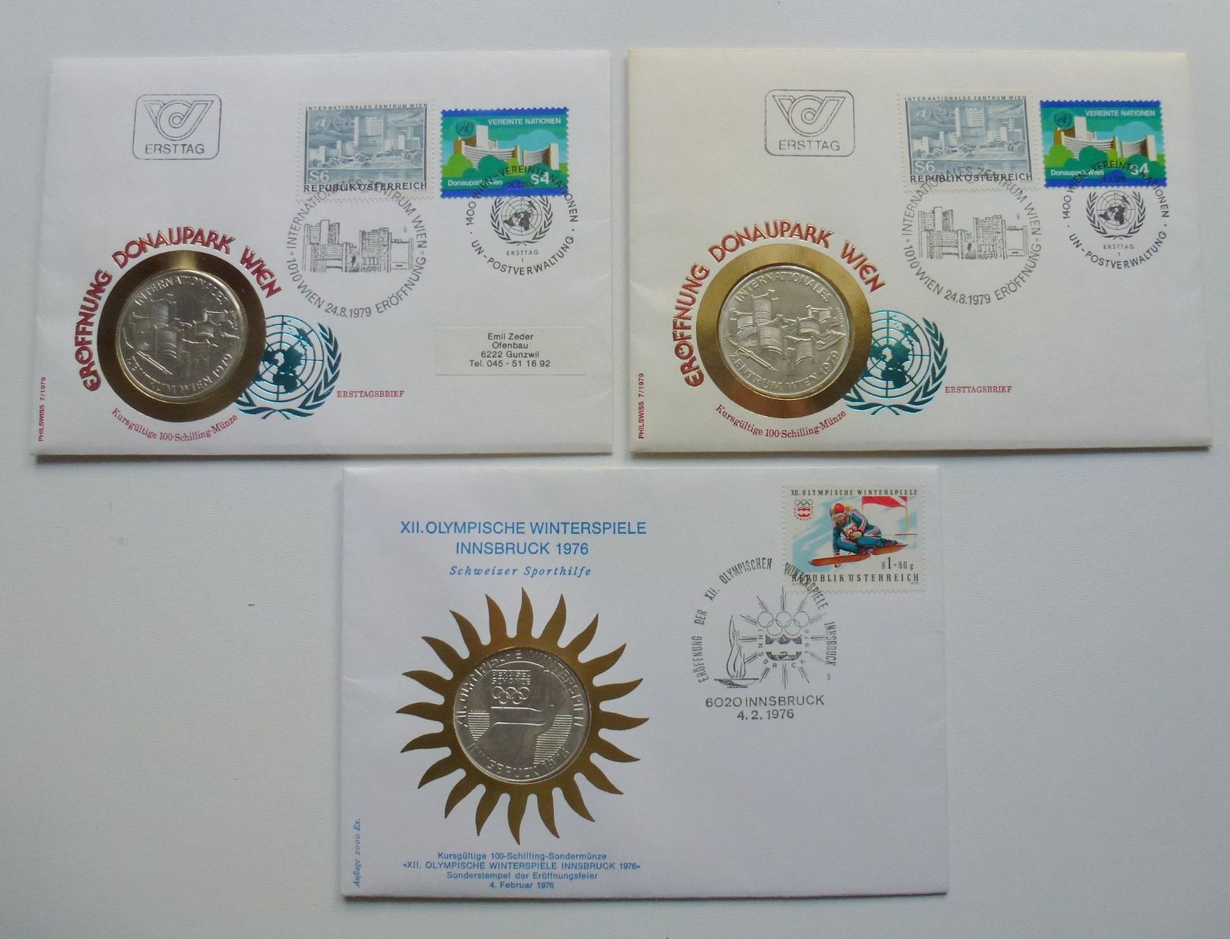 Tutti le monete: SILBER ++ 9 Stück verschiedene Silber Numisbriefe 1976 – Usato da Walkringen venduto da Casablanca777 7