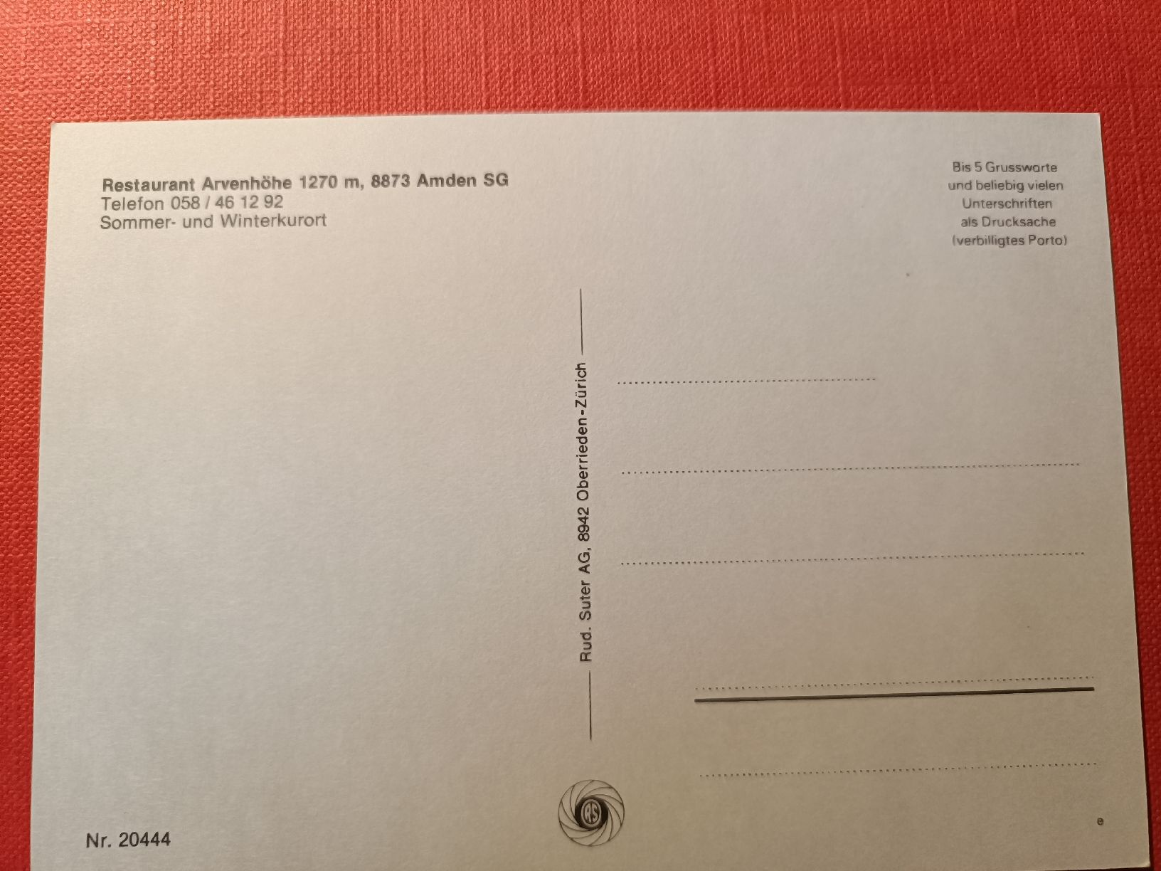 Cartoline postali: Alte Ansichtskarte Restaurant Arvenhöhe Amden ungebraucht – Nuovo (secondo la descrizione) da Sargans venduto da Polifemo58 3