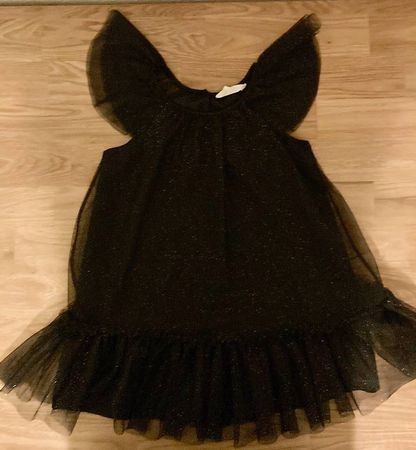 Mädchen Tüllkleid schwarz mit Glitzer, Gr. 110