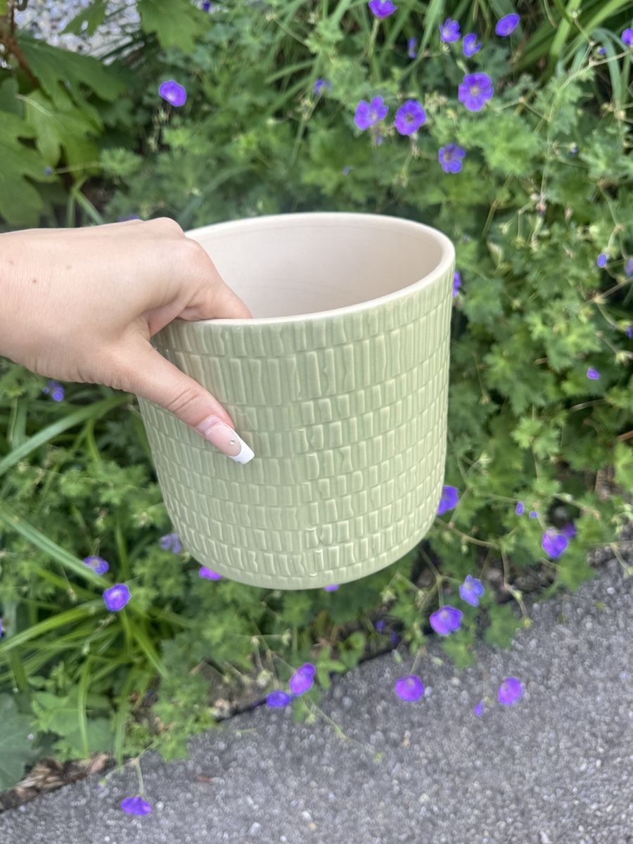 Ikea Blumentöpfe: Blumentopf Keramik hellgrün gemustert – Gebraucht aus Gibswil von Engelsgleich 2
