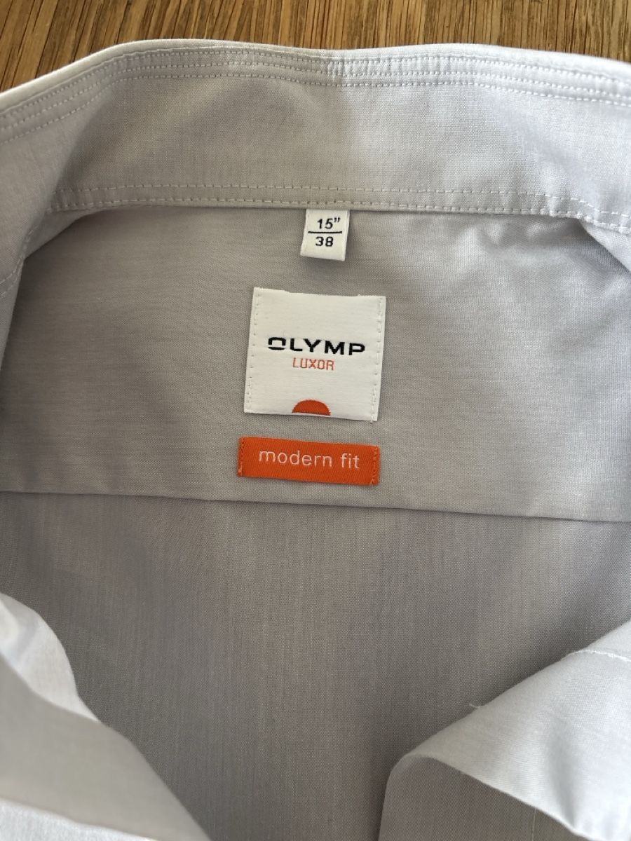 Camicie: Olymp Luxor Hemd Gr. 38 hellgrau kurzar – Nuovo (secondo la descrizione) da Mels venduto da safa11 1