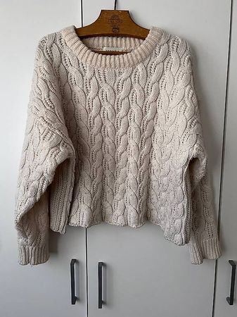 Pull vintage blanc, taille M