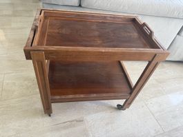 Antiker Beistelltisch / Servierwagen aus Holz 