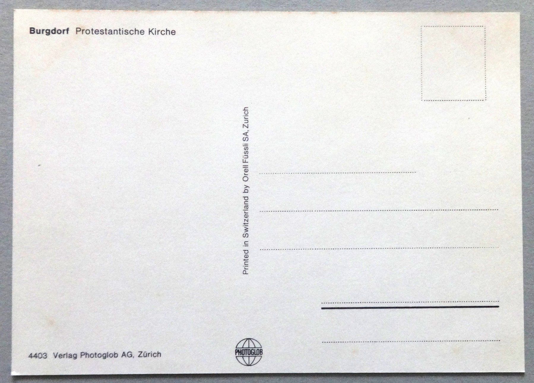 Cartoline postali: Burgdorf, Protestansiche Kirche – Usato da Fétigny venduto da Billy2miny 1