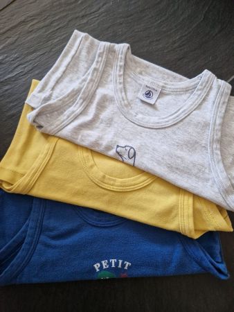 3 Petit Bateau Unterhemden 128