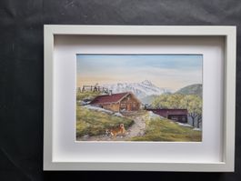 BLÄSS UND ZITA BILD HINTER PASSEPARTOUT MIT RAHMEN