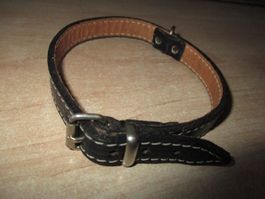 SCHWARZES LEDER HUNDE HALSBAND GR.35CM/1CM NEUWERTIG