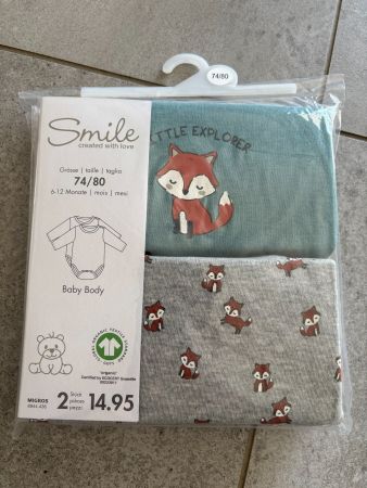 Lot de 2 bodies taille 74 - 80 neuf