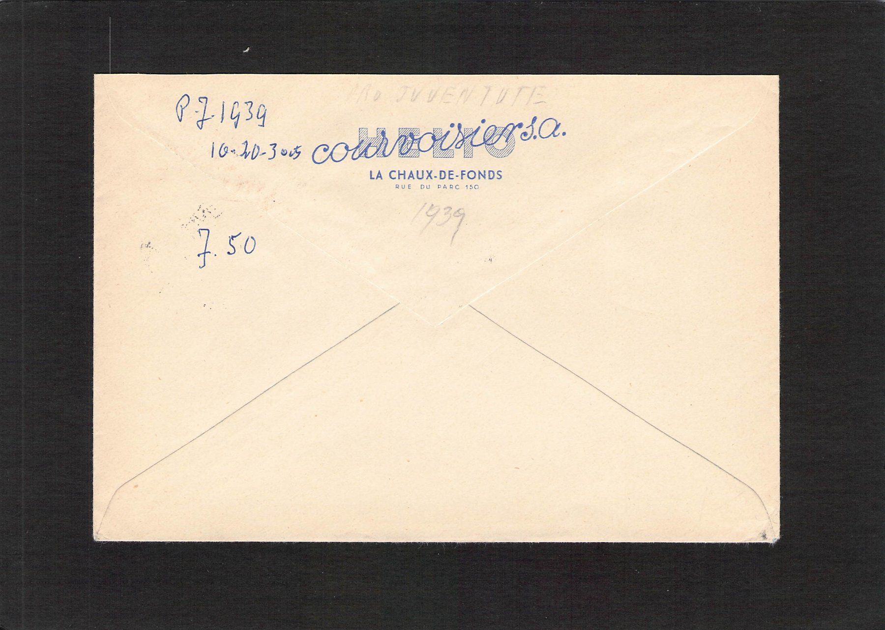 Tutti i francobolli: #FDC Pro Juventute J91 , gel. 1.Xll.39 – Usato da Reichenburg venduto da Pipo-67 1