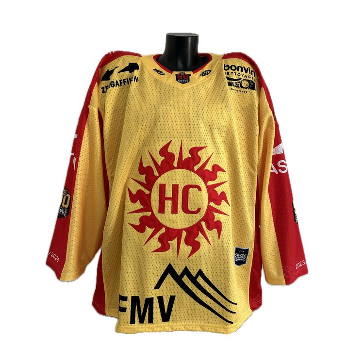 Maillot Hockey HC Lugano 2014-2015 Home - Player Issue #11 - Taille L - Occasion