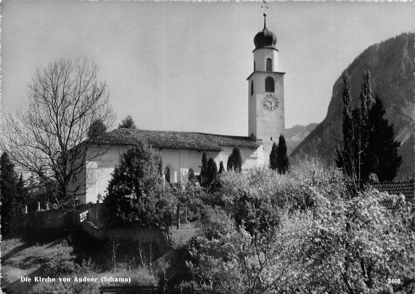 Cartoline postali: Andeer, Kirche – Usato da Ottikon b.Kemptth. venduto da Neptun1974