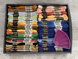 DMC Stickgarn-Sortiment – 53 Stück mit Nadelbox NEU