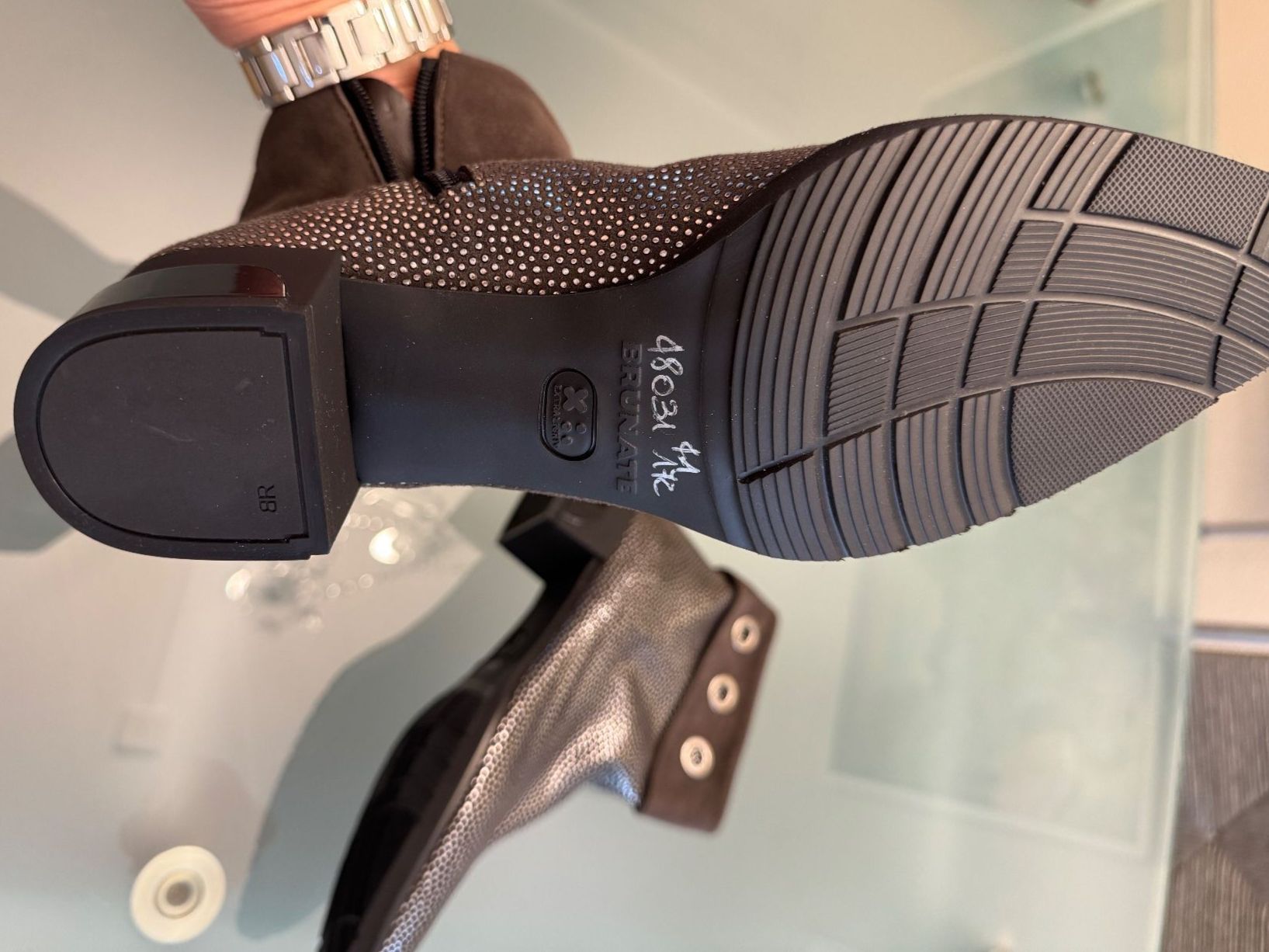 Brunate Scarpe da donna: Damen Stiefeletten Leder mit Glitzer – Nuovo (secondo la descrizione) da Unterägeri venduto da Jr61 2