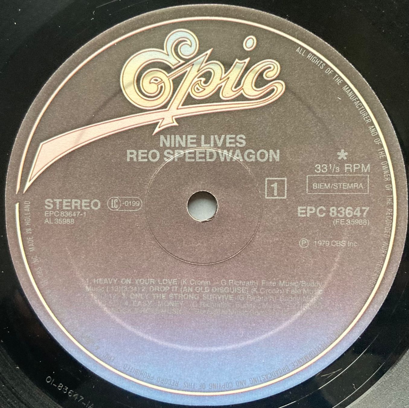 Vinyles: REO SPEEDWAGON - NINES LIVES – D'occasion à Poliez-Pittet par Newtown-Records 3