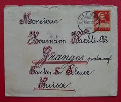 1915, Zierbrief von "COFFRANE" (NE) nach GRANGES, mit Nr.126