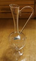 Handgemachte Glas Vase Krug mit Griff - Rarität!
