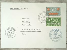 TR09 Enveloppe + Timbre Suisse 1939
