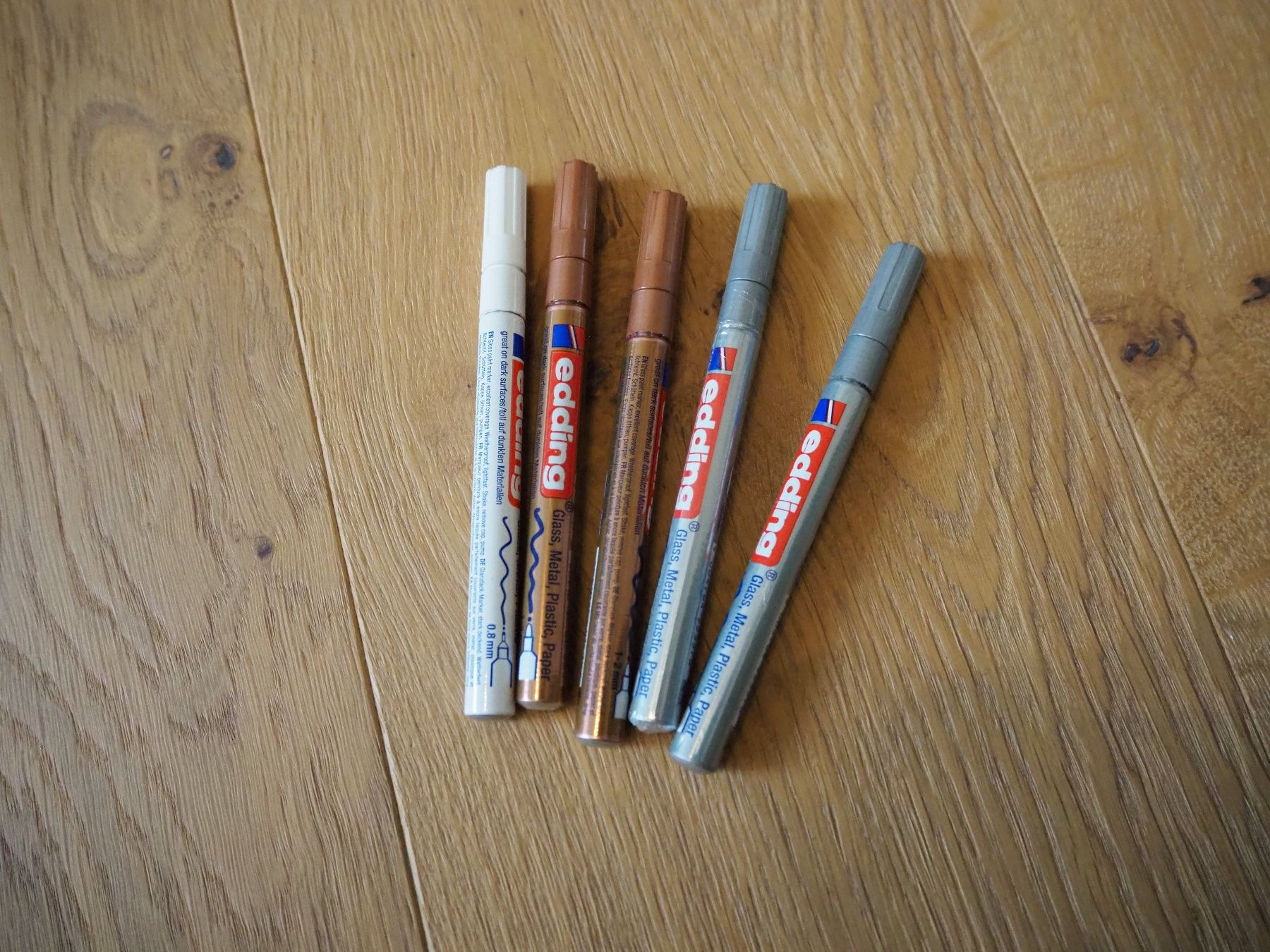 Edding Penna & Evidenziatori: edding Marker Set, 5 Stk., Silber, Weiss, Bronze – Usato da Zürich venduto da snowow