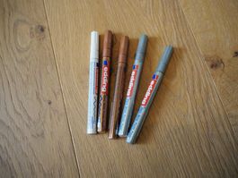 edding Marker Set, 5 Stk., Silber, Weiss, Bronze
