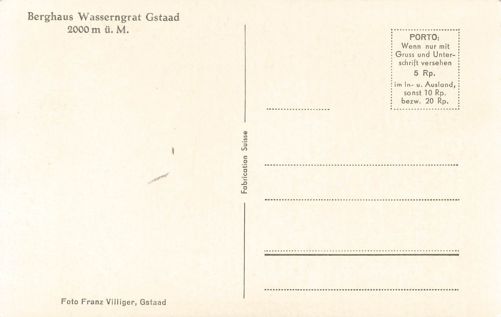 Cartes postales: Berghaus wasserngrat Gstaad – D'occasion à Biasca par Blenio71 1