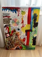 Acrylbild abstrakt Pop Art bunt 65x85 