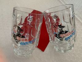 2 Bierkrüge 0.5l mit Henkel "Brienz Rock-Fest"