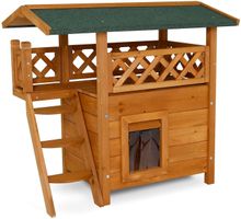 Katzenhaus mit Terrasse+Treppe 77x50x73
