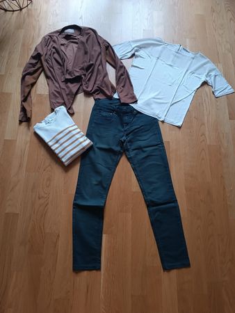 Set Hose Shirt  Pulli Jäckli grün brau creme, Grösse XS/S