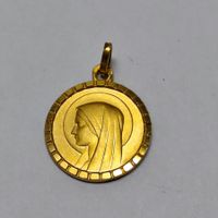 Pendentif Sainte Vierge Marie Plaqué Or Vintage #C7
