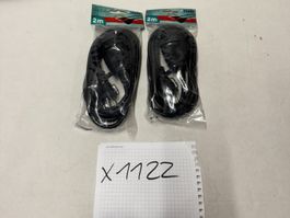 2x Steffen  2m Verlängerungskabel, schwarz (X1122)