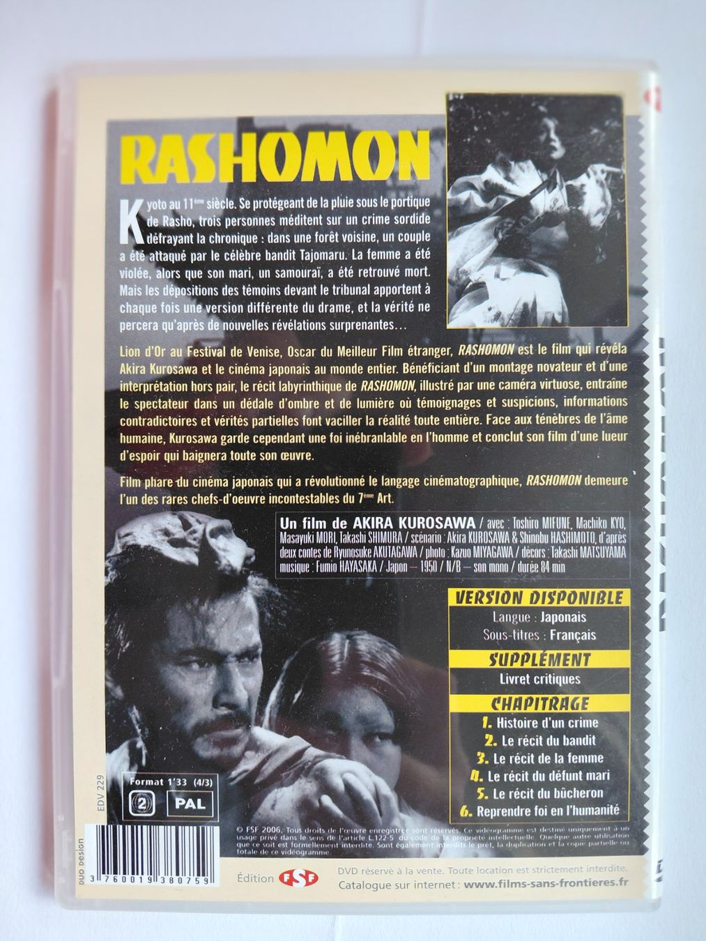Tutti i DVDs: RASHOMON – Usato da Denges venduto da Hellboy10 1