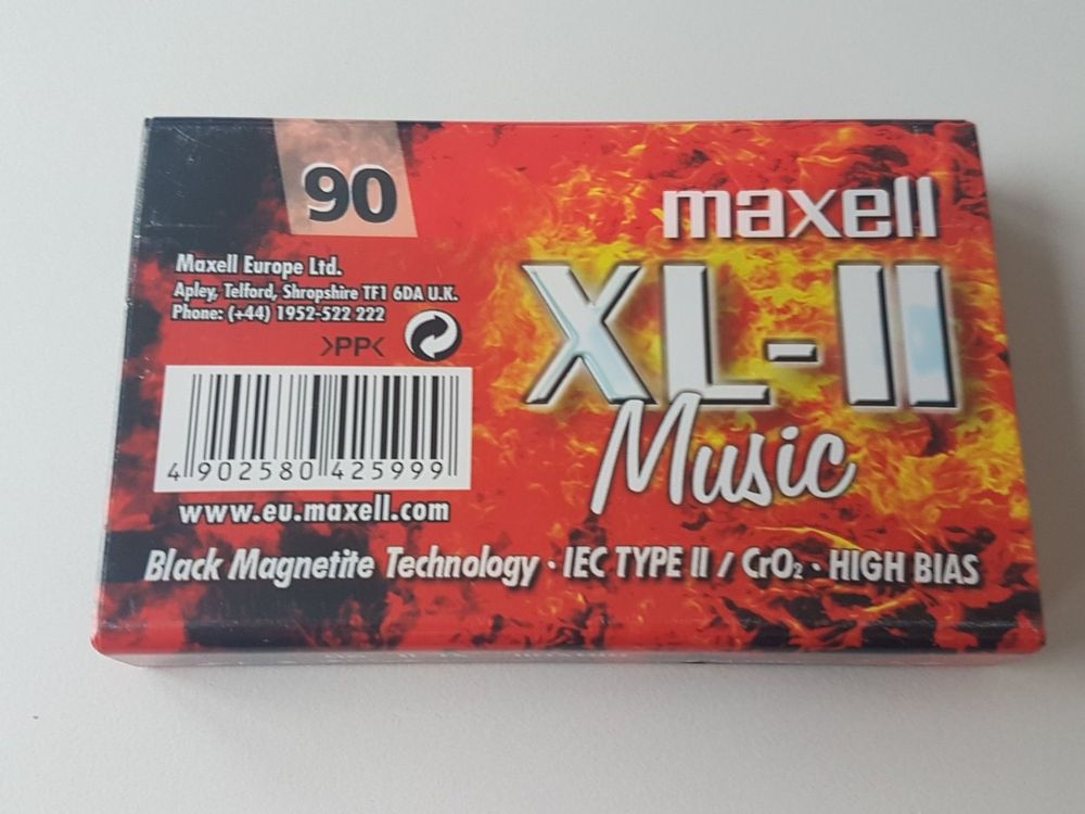 Lot de 5 cassettes audio vierges vintage Maxell UR90 90