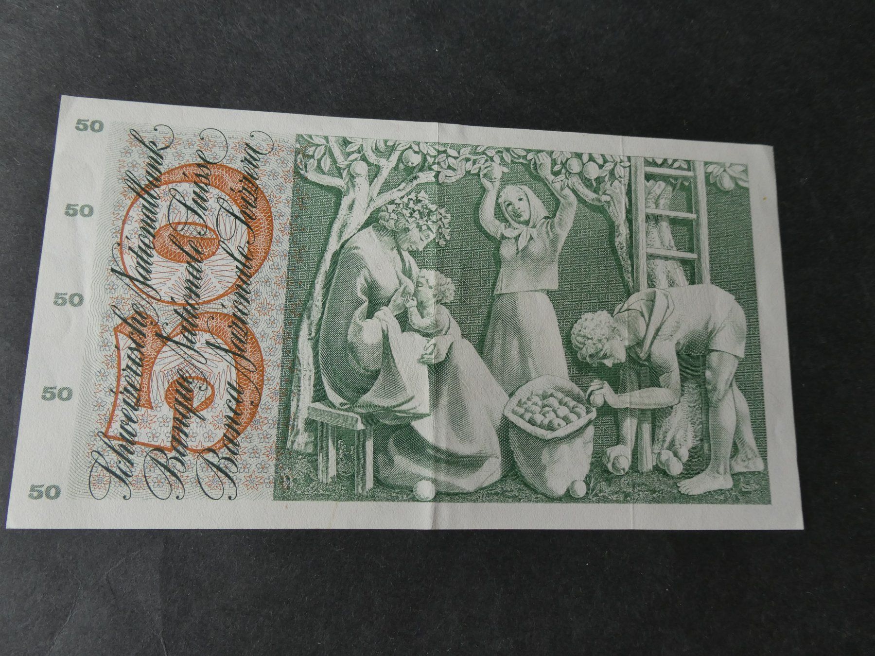 Banknoten: Schweiz 1963, 50 Franken – Gebraucht aus Hinterforst von Rohusri 1