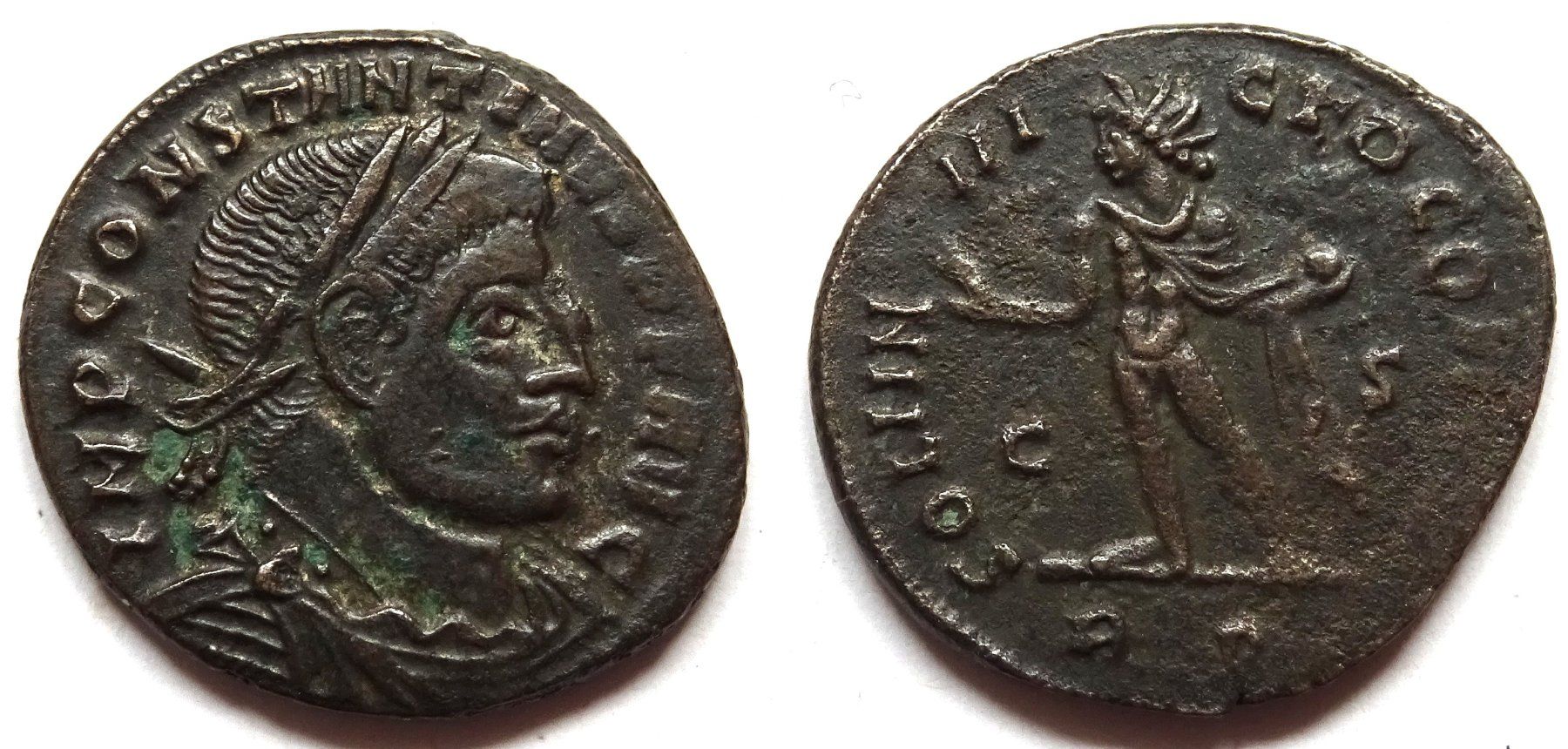 Tutti le monete: CONSTANTINE I bronze nummus (315 AD) – Usato da La Sarraz venduto da classicworldcoins