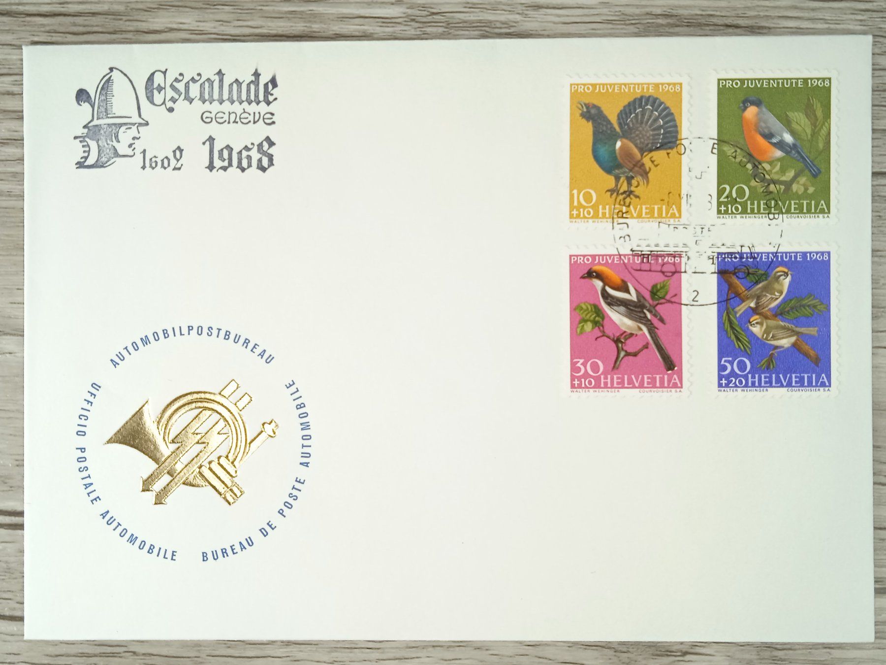 Tutti i francobolli: TR03 Enveloppe + Timbre Suisse 1968 – Usato da Cousset venduto da Patrick_Collections