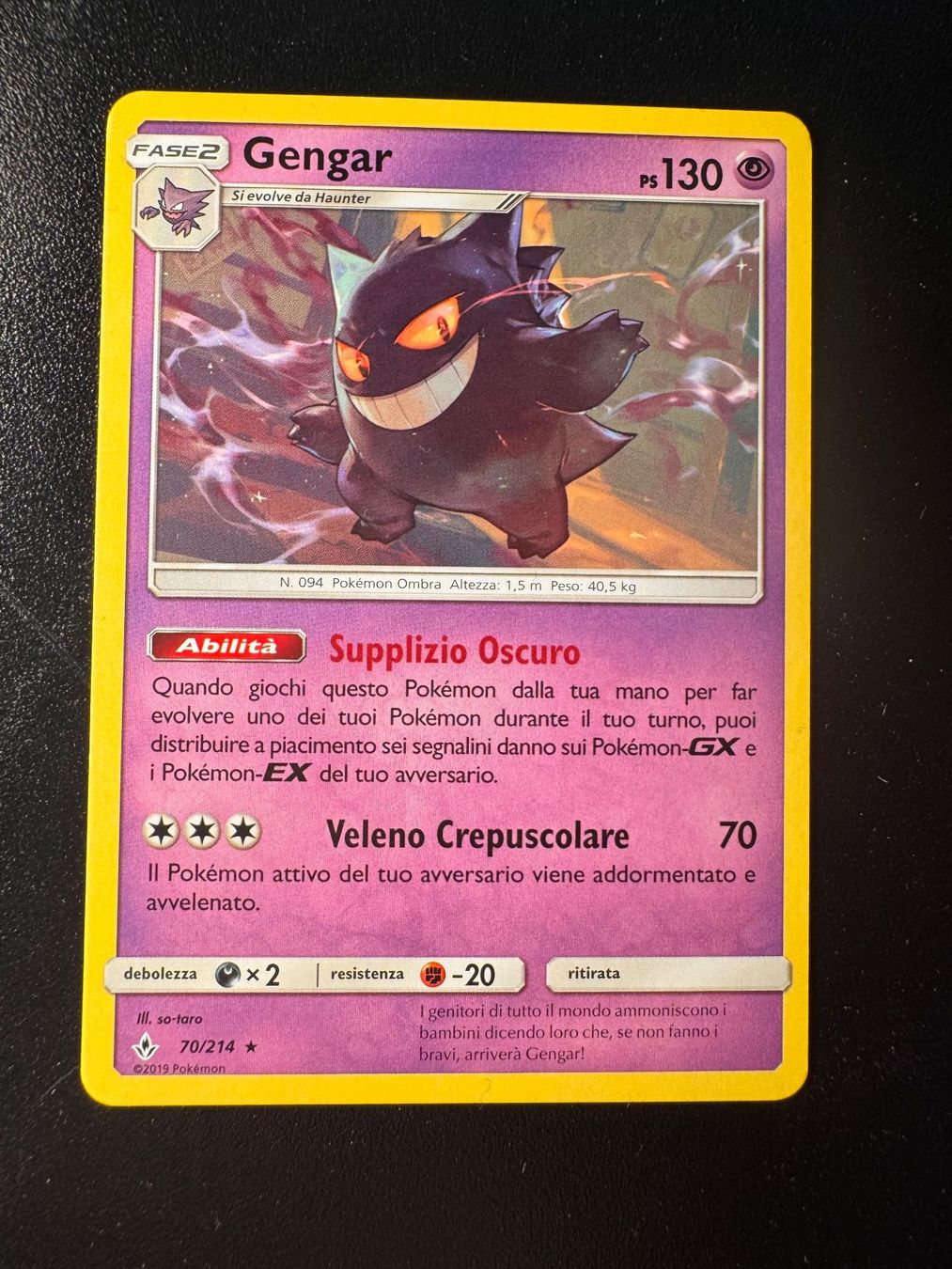 Pokémon Carte collezionabili: Pokemon Gengar UNB 70 – Usato da Corticiasca venduto da gio_yp69