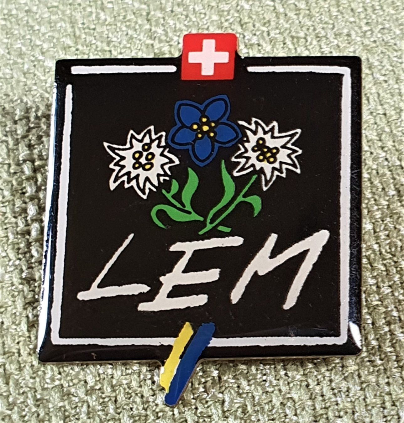 Placchette & Badge: E560 - Pin Schweiz LEM Eddelweiss Enzian – Usato da Reinach BL venduto da Boston-Verkauf